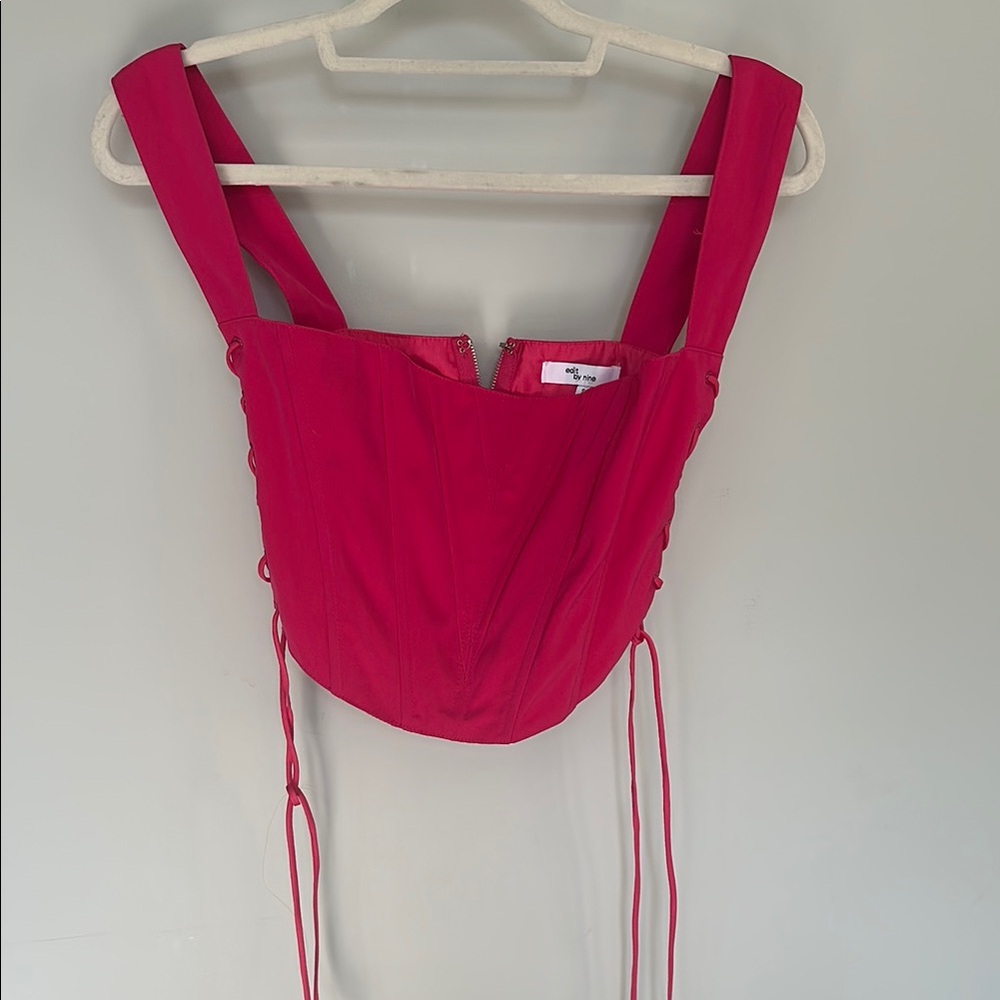 Women's Hot Pink Corset Top